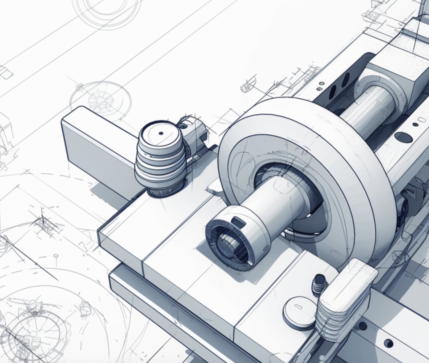 Technische CAD-Zeichnung eines Maschinenbauteils